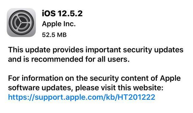 王场镇苹果手机维修分享iOS12.5.2发布，建议所有老苹果用户安装 